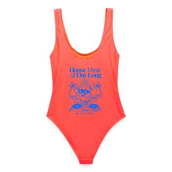 Musique d’été - Maillot de bain femme - corail - Dos - AI Model Female 172 light (172cm)
