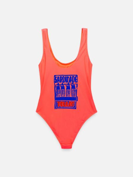 Meeressardinade von Toulon - Mediterraner Humor - Frauen Badeanzug - Korallenrot