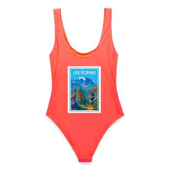 Vélo Montagne dans les Écrins - Maillot de bain femme - corail - Dos - AI Model Female 172 light (172cm)