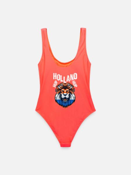 Hup Holland Hup Elftal Fan Shirt Nederland Oranje - Frauen Badeanzug - Korallenrot