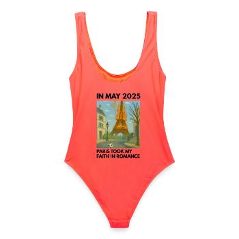 La Tour Eiffel en feu - Maillot de bain femme - corail - Dos - AI Model Female 172 light (172cm)