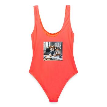Professionelle Cosplay Hunde - Frauen Badeanzug - Korallenrot - Hinten - AI Model Female 172 light (172cm)