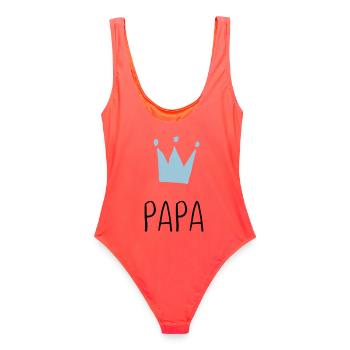 Papa Krone - Meilleur Papa - Maillot de bain femme - corail - Dos - AI Model Female 172 light (172cm)