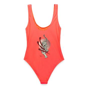 Soleil Levant du Tigre du Japon - Maillot de bain femme - corail - Dos - AI Model Female 172 light (172cm)