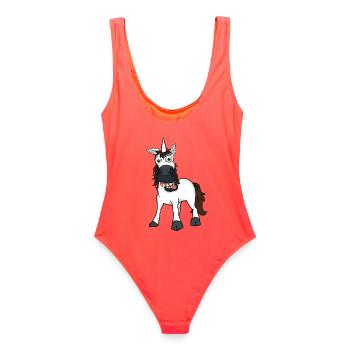 Licorne Cheval Poney Équitation Drôle Humour Fou Enfant - Maillot de bain femme - corail - Dos - AI Model Female 172 light (172cm)
