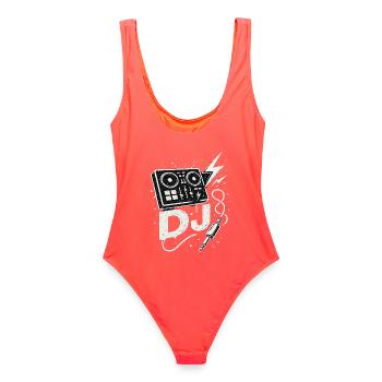 Musik DJ Controller Blitz Kabel Club Beat - Frauen Badeanzug - Korallenrot - Hinten - AI Model Female 172 light (172cm)