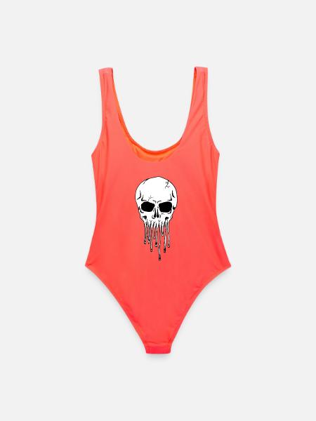 Dripping Skull - Women's Swimsuit - coral