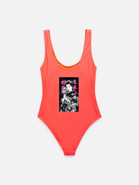 秘密の美人 - Beautiful Secret Vintage Tee - Frauen Badeanzug - Korallenrot
