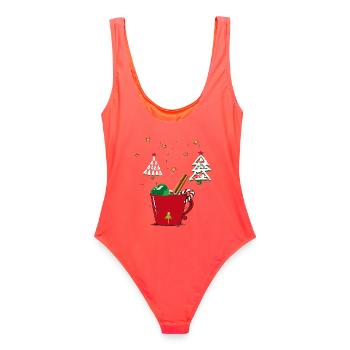 Avent, Joyeux Noël - Maillot de bain femme - corail - Dos - AI Model Female 172 light (172cm)