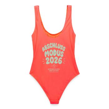 Abschluss Modus 2026 - Frauen Badeanzug - Korallenrot - Hinten - AI Model Female 172 light (172cm)