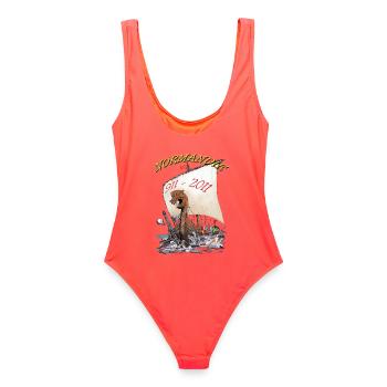NORMANDIE COPYRIGHT LOUIS RUNEMBERG - Maillot de bain femme - corail - Dos - AI Model Female 172 light (172cm)