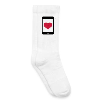 Love Smartphone Tablet - Kinder Tennissocken - Weiß - Rechts