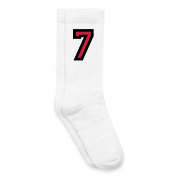 Le numéro 7 - Nombre Seven - Chaussettes de tennis bio enfant - blanc - Droite