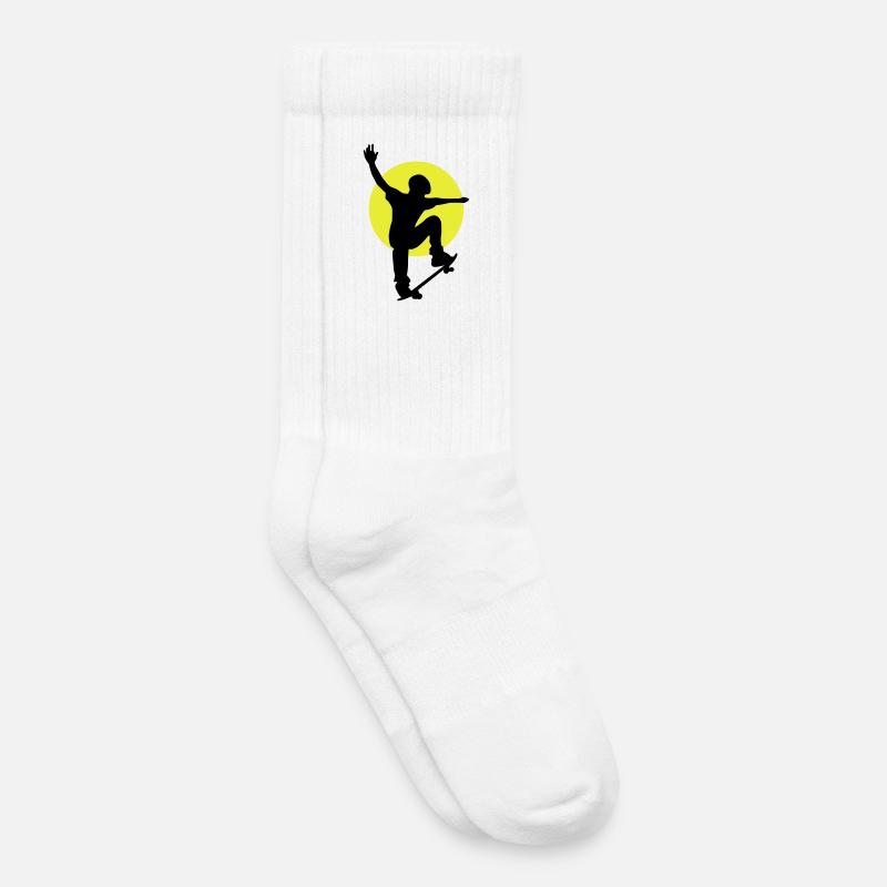 Skateboarder Sonne - Kinder Tennissocken - Weiß