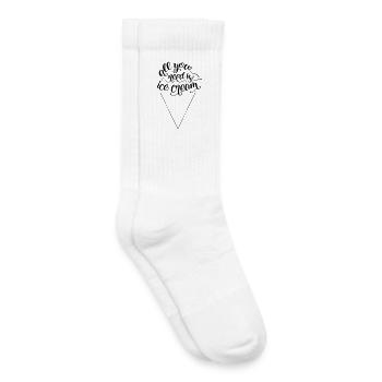 Alles, was Sie brauchen, ist ein Eis - Kinder Tennissocken - Weiß - Rechts