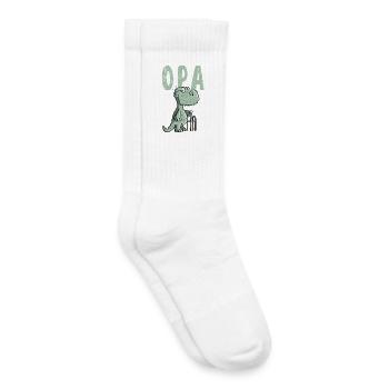 Grand-père dinosaure - Grand-père - Cadeau - Chaussettes de tennis bio enfant - blanc - Droite