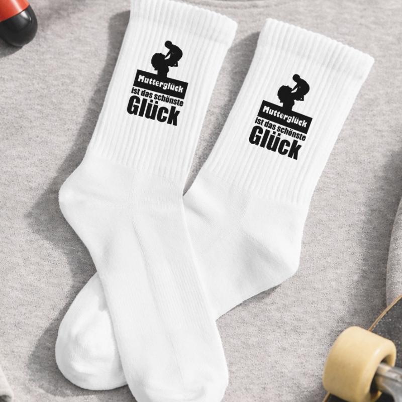Mutterglück Mutter Muttertag Geburt Geschenk Kinder Tennissocken