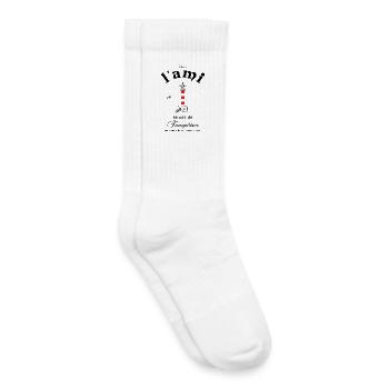 Ami en français/ allemand - Chaussettes de tennis bio enfant - blanc - Droite