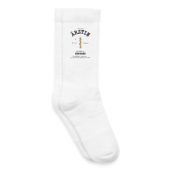 grand médecin en allemand et en anglais - Chaussettes de tennis bio enfant - blanc - Droite