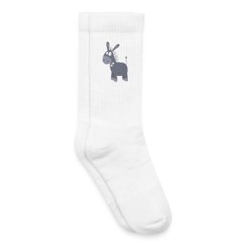 Little Donkey With Flowers I Muli Mule Comic - Kids Tennis Socks - white - Right