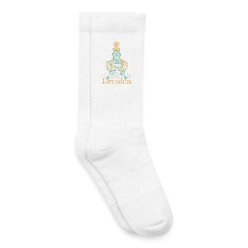 Dresde Dessin Zwinger, Dessin à la main - Chaussettes de tennis bio enfant - blanc - Droite