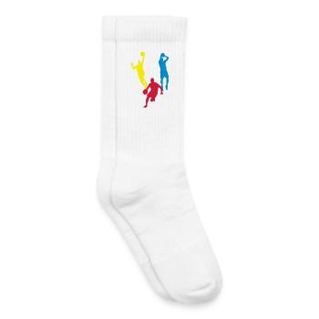 Basket Ball / Basketball / Basktet-Ball / Sport - Kinder Tennissocken - Weiß - Rechts