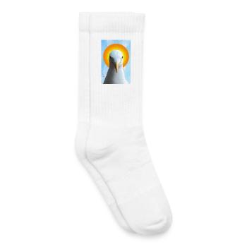 Sun Halo Seagull Portrait - Kids Tennis Socks - white - Right