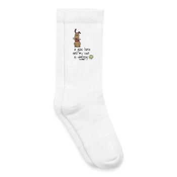 Chien - Chaussettes de tennis bio enfant - blanc - Droite
