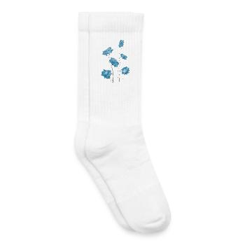 Blaue Blumen - Kinder Tennissocken - Weiß - Rechts