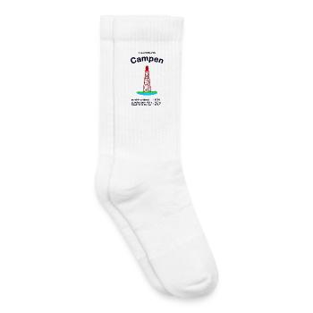 Leuchtturm Campen an der Nordsee Zeichnung - Kinder Tennissocken - Weiß - Rechts