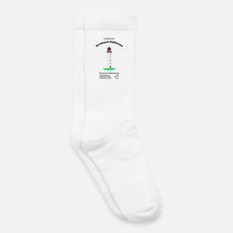 Leuchtturm Dornbusch, Insel Hiddensee, Ostsee - Kinder Tennissocken - Weiß