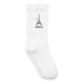 Eiffelturm Paris Strichzeichnung - Kinder Tennissocken - Weiß - Rechts