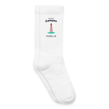 Leuchtturm Campen Nordsee Deutschland, Zeichnung - Kinder Tennissocken - Weiß - Rechts