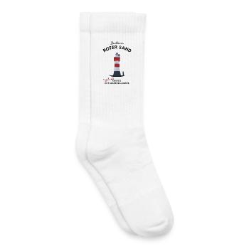 Leuchtturm Roter Sand, Nordsee, Offshore - Kinder Tennissocken - Weiß - Rechts