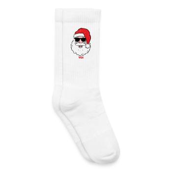 Weihnachtsmann - YO! - Lustiger Weihnachtsmann - Kinder Tennissocken - Weiß - Rechts
