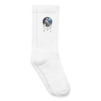 Merveilleux paon élégant - Chaussettes de tennis bio enfant - blanc - Droite