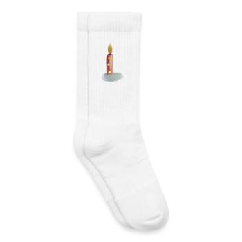 Handgezeichnete Geburtstagskerze mit Sternen - Kinder Tennissocken - Weiß - Rechts