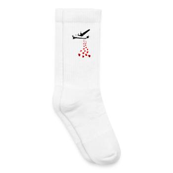 Bomber of Love in Street Art Style - Kids Tennis Socks - white - Right