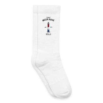 Leuchtturm Stilo, Meer Ruhe, Polnische Ostseeküste - Kinder Tennissocken - Weiß - Rechts
