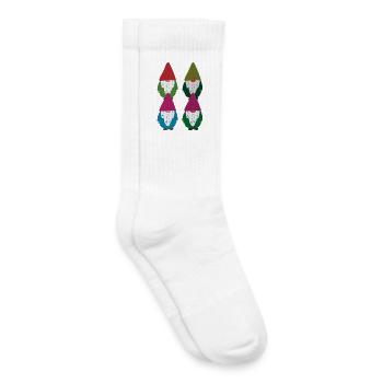 Chaîne de nains de jardin de quatre - Chaussettes de tennis bio enfant - blanc - Droite