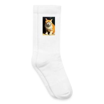 Katzen Bild - Kinder Tennissocken - Weiß - Rechts