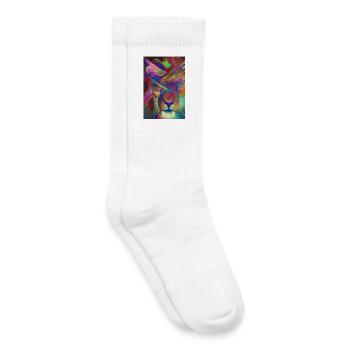Löwen Kopf - Kinder Tennissocken - Weiß - Rechts