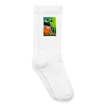 Bunter Frosch - Kinder Tennissocken - Weiß - Rechts