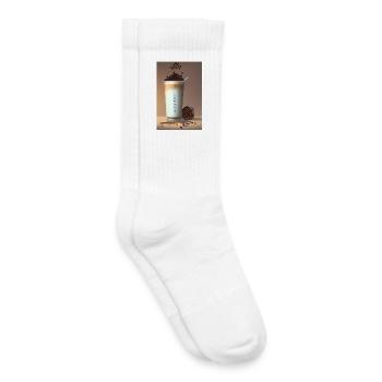 Café, grains de café - Chaussettes de tennis bio enfant - blanc - Droite