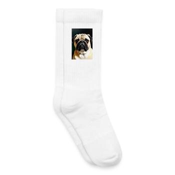 Chien carlin - Chaussettes de tennis bio enfant - blanc - Droite