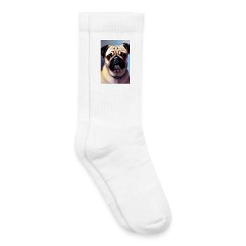 Chien carlin - Chaussettes de tennis bio enfant - blanc - Droite