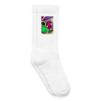 Colorful gemstones - Kids Tennis Socks - white - Right