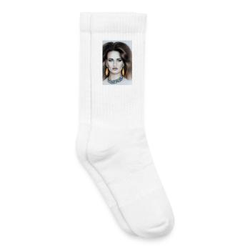 Woman with jewelry - Kids Tennis Socks - white - Right
