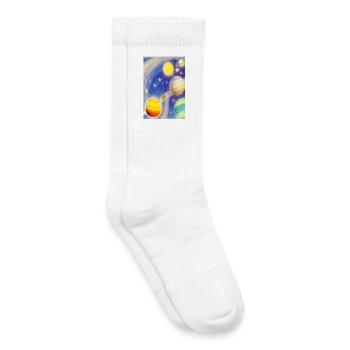 Weltall und Planeten - Kinder Tennissocken - Weiß - Rechts