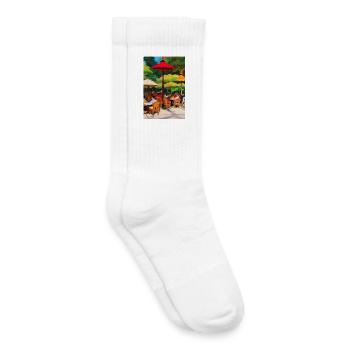 Asiatisches Cafe im Freien - Kinder Tennissocken - Weiß - Rechts